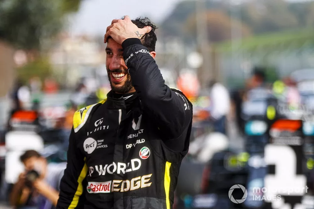 Daniel Ricciardo, Renault F1 celebrates in Parc Ferme 