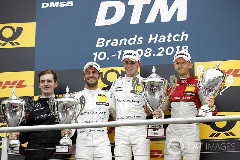 Podium: Winnaar Paul Di Resta, Mercedes-AMG Team HWA, nummer twee Gary Paffett, Mercedes-AMG Team HWA, nummer drie Ren&eacute; Rast, Audi Sport Team Rosberg