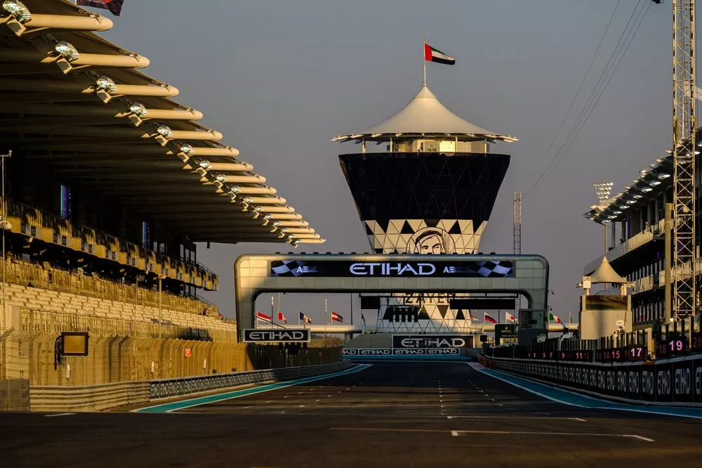 Yas Marina Circuit view during Sunset
