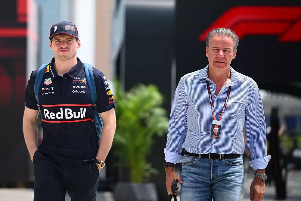 Max Verstappen, Red Bull Racing and Raymond Vermeulen, Manager of Max Verstappen