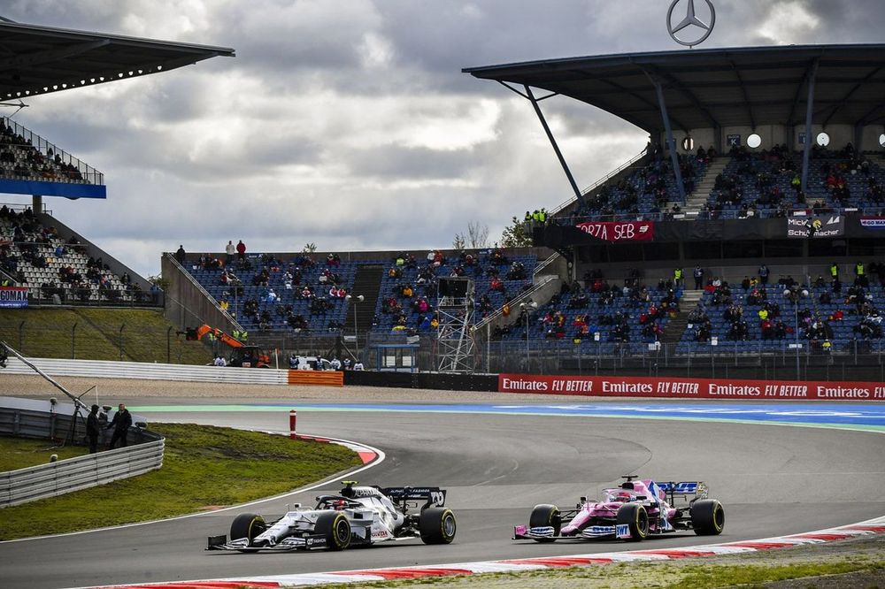 Pierre Gasly, AlphaTauri AT01, Sergio Perez, Racing Point RP20