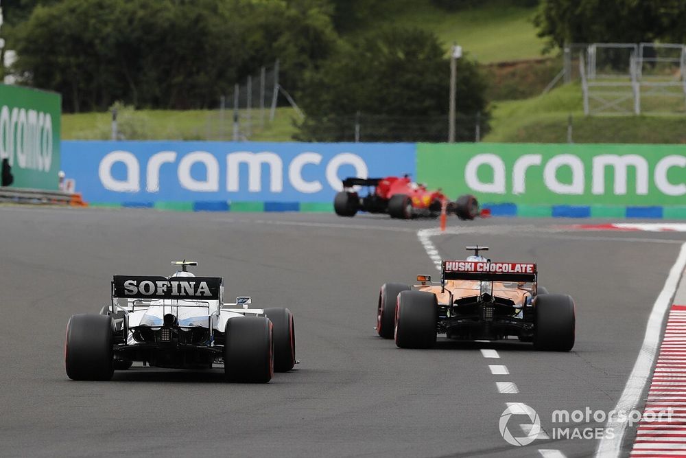 Sebastian Vettel, Ferrari SF1000, Carlos Sainz Jr., McLaren MCL35, Nicholas Latifi, Williams FW43