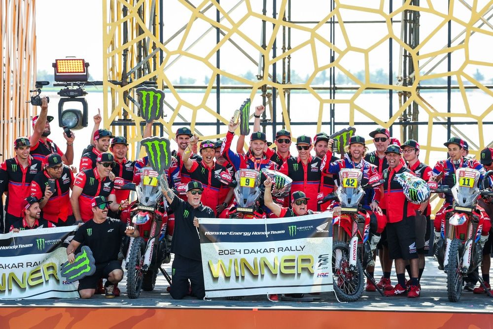 #9 Monster Energy Honda: Ricky Brabec, #42 Monster Energy Honda: Adrien van Beveren, #11 Monster Energy Honda: Jose Ignacio Cornejo Florimo