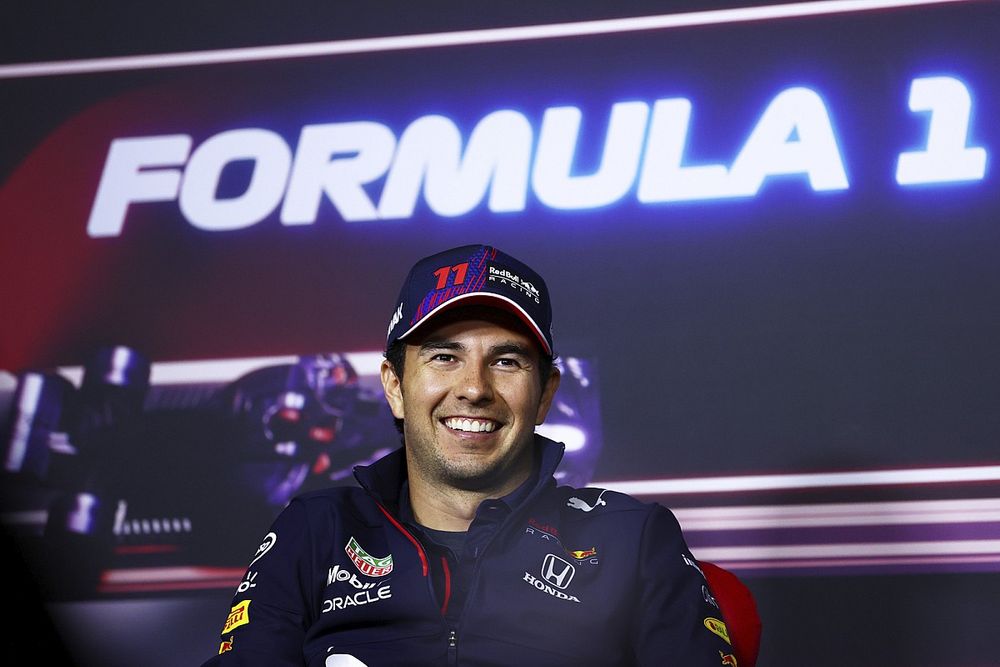 Sergio Pérez, Red Bull Racing durante la conferencia de prensa