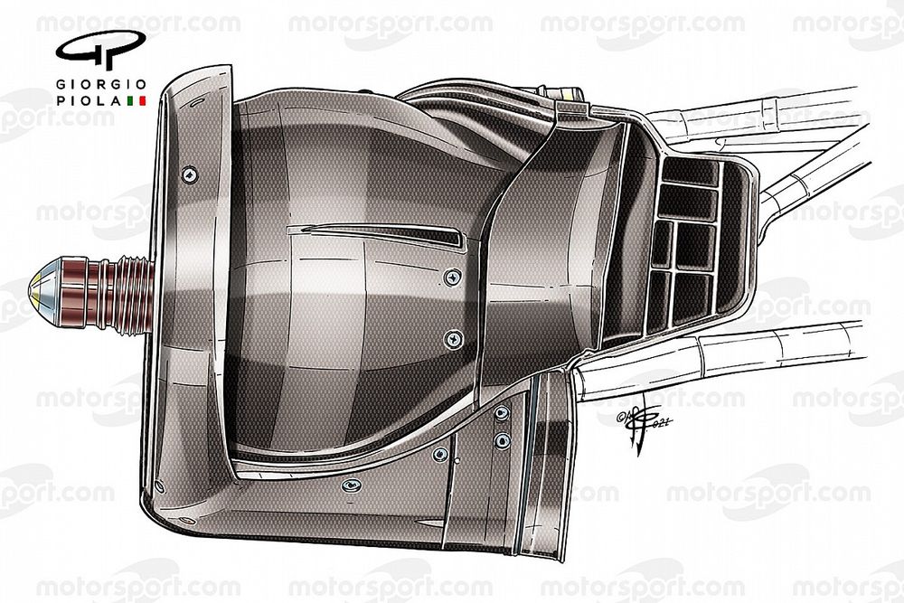 Ferrari SF21 brake drum detail
