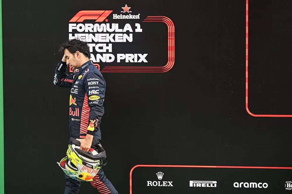 Sergio P&eacute;rez, Red Bull Racing, en Parc Ferme