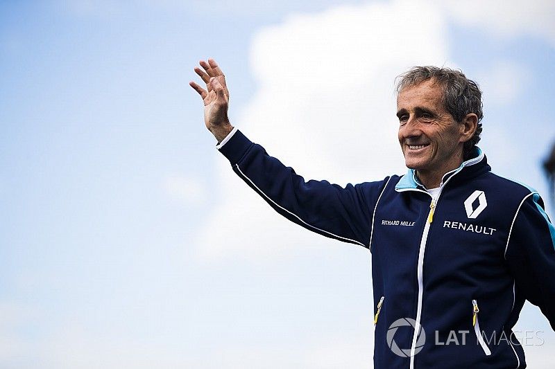 Alain Prost on the podium