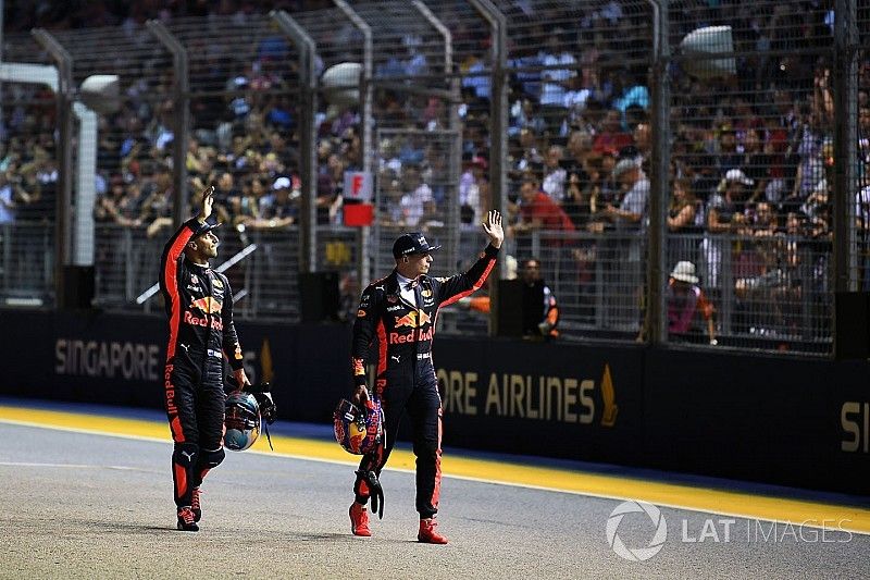 Daniel Ricciardo, Red Bull Racing y Max Verstappen, Red Bull Racing en parc ferme