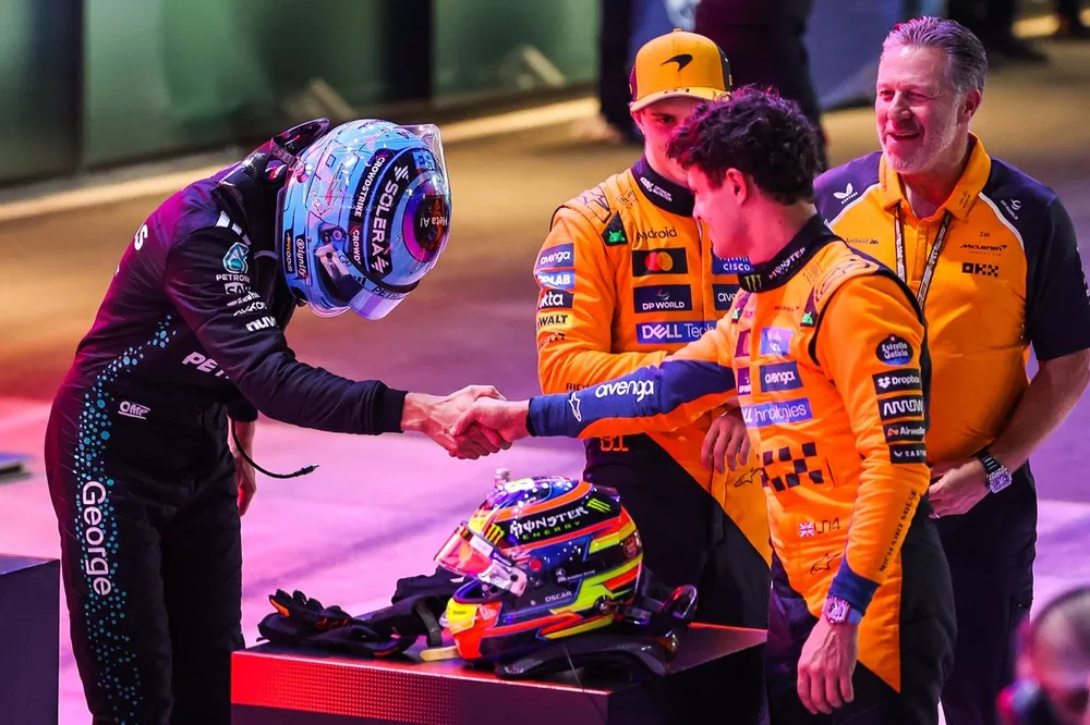 Lando Norris, McLaren, George Russell, Mercedes
