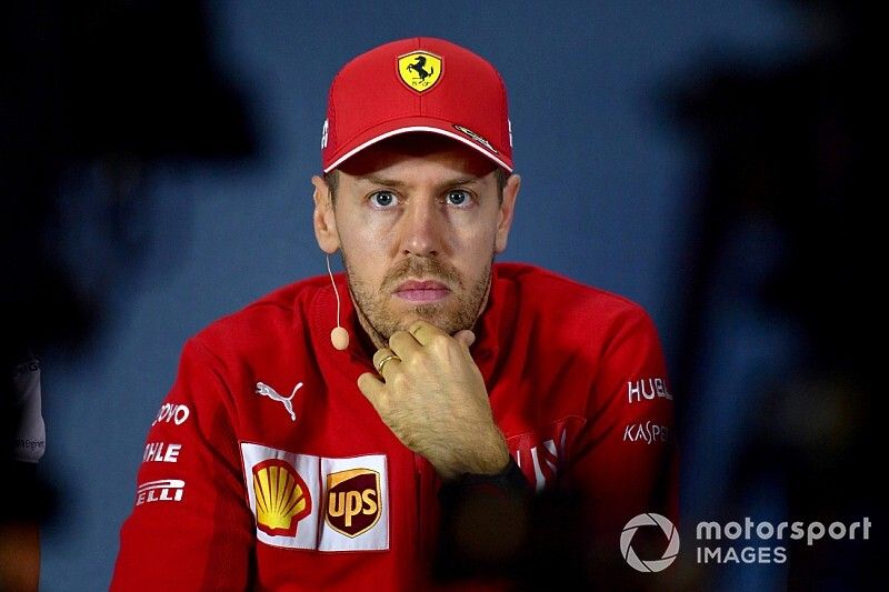 Sebastian Vettel, Ferrari in the Press Conference 