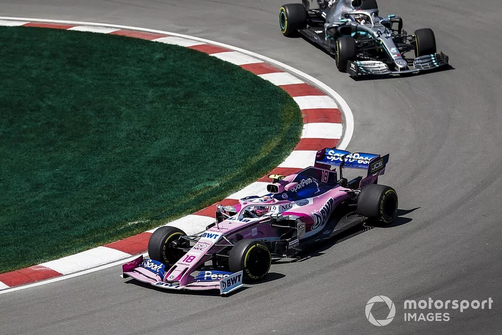 Lance Stroll, Racing Point RP19, Lewis Hamilton, Mercedes AMG F1 W10