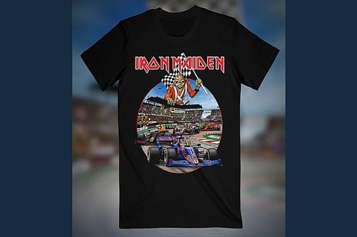 "Checo" Pérez, protagonista de una camiseta de Iron Maiden