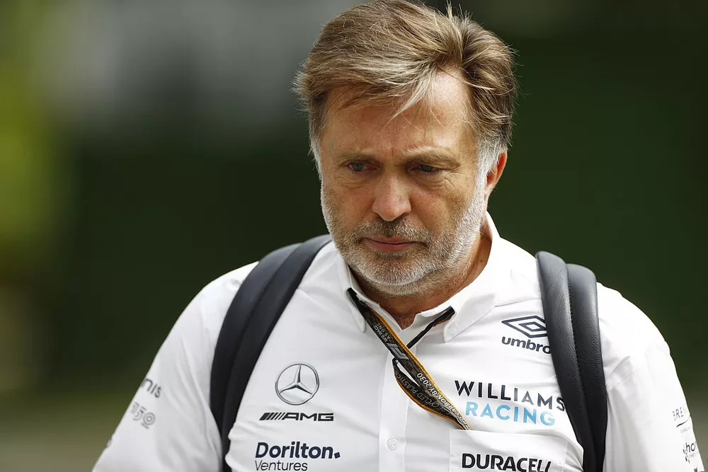 Jost Capito, CEO, Williams Racing, arrives at the track