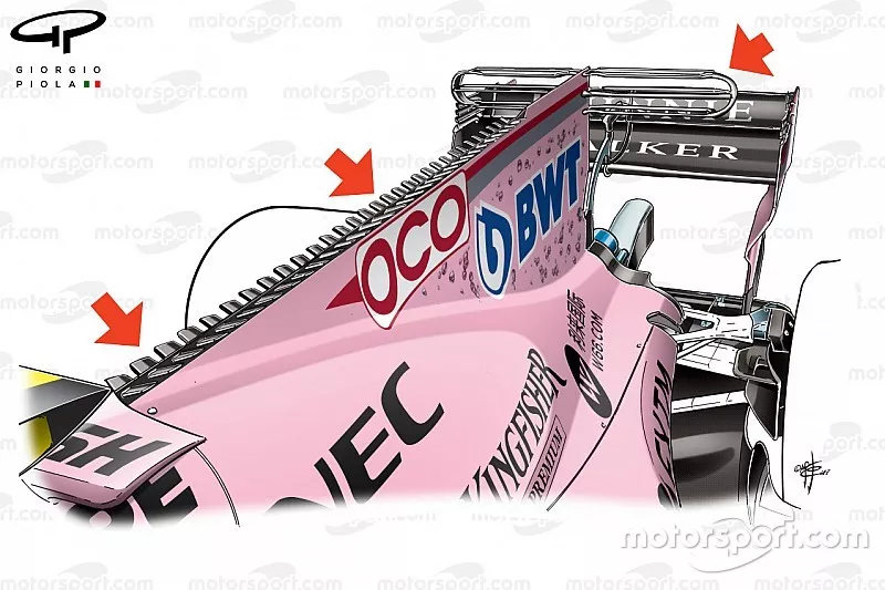 Force India VJM10: Motorenabdeckung, GP Singapur