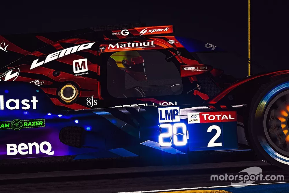 #2 Rebellion Williams Esport Oreca 07 LMP2: Gustavo Menezes, Bruno Senna, Petar Brljak, Dawid Mroczek