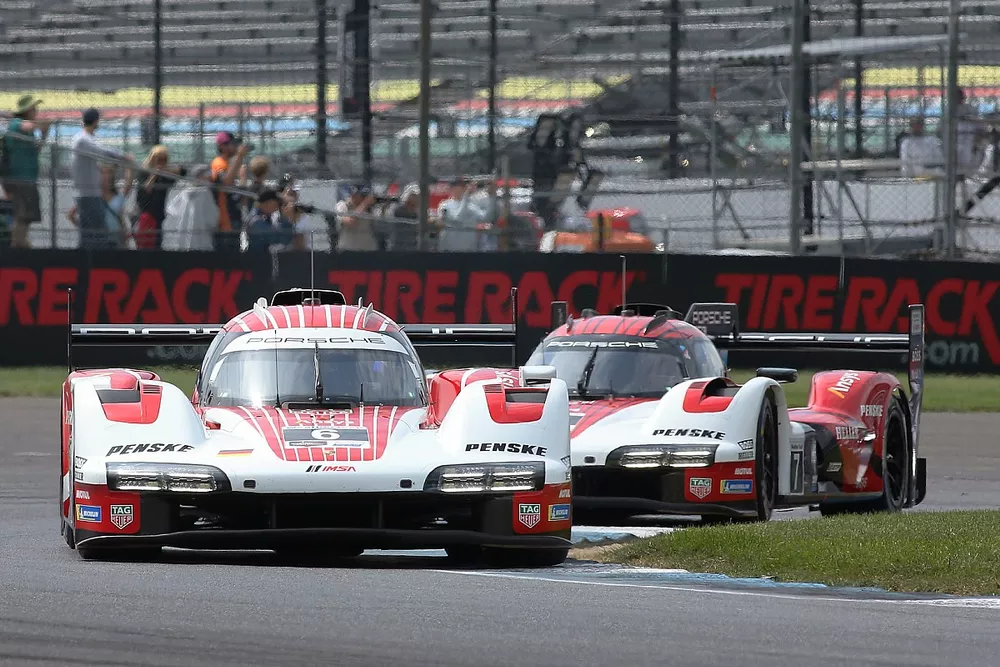 #6 Porsche Penske Motorsports, Porsche 963, GTP: Mathieu Jaminet, Nick Tandy, #7 Porsche Penske Motorsports, Porsche 963, GTP: Matt Campbell, Felipe Nasr