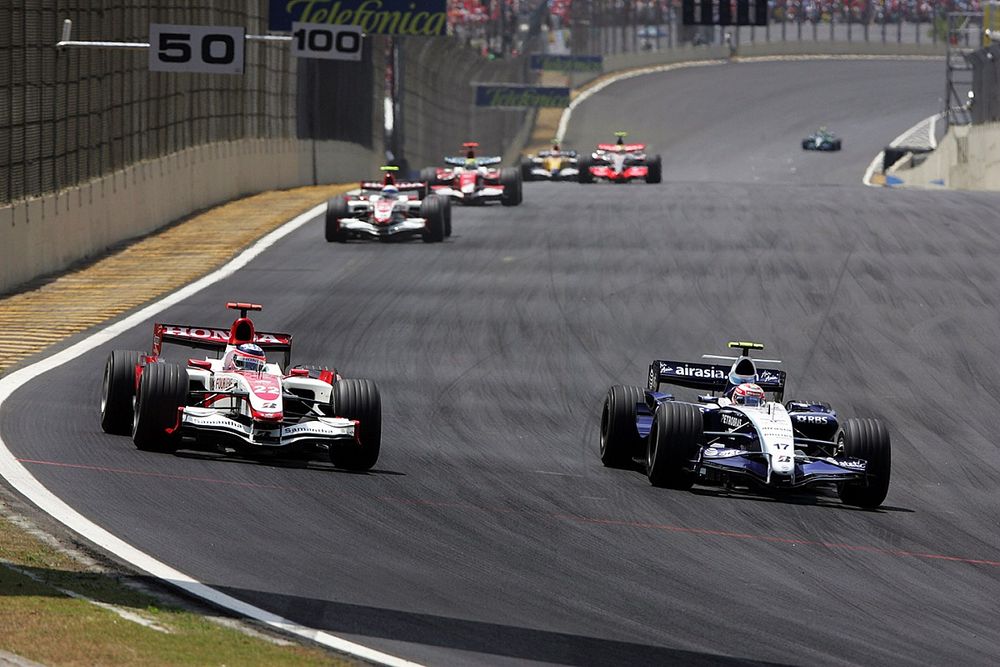 Kazuki Nakajima, Williams FW29 Toyota, Takuma Sato, Super Aguri SA07-Honda, Anthony Davidson, Super Aguri SA07-Honda, Ralf Schumacher, Toyota TF107, Heikki Kovalainen, Renault R27, Lewis Hamilton, McLaren MP4-22 Mercedes