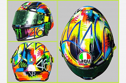 Ecco il casco "artistico" di Valentino Rossi per i test invernali della MotoGP