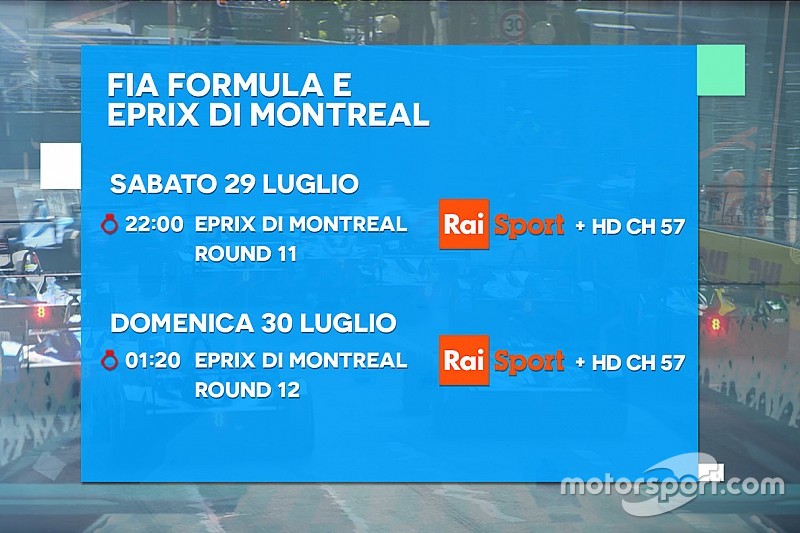Ecco la programmazione TV del doppio ePrix di Montréal