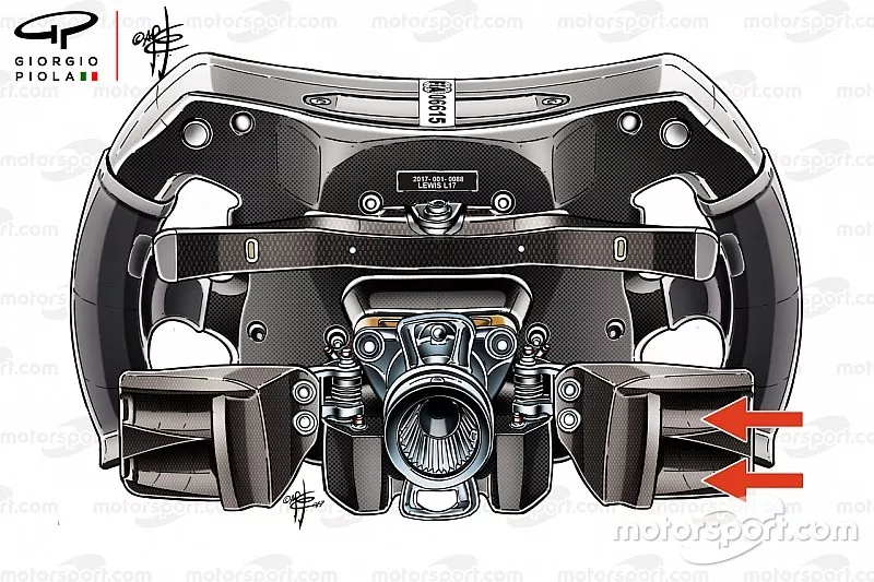El volante del Mercedes AMG F1 W08 de Lewis Hamilton