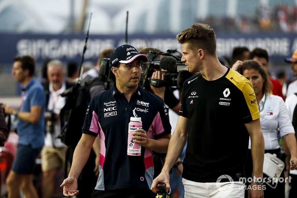 Sergio Perez, Racing Point,  Nico Hulkenberg, Renault F1 Team