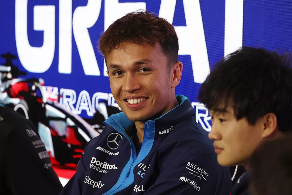 Alex Albon, Williams Racing na coletiva de imprensa 