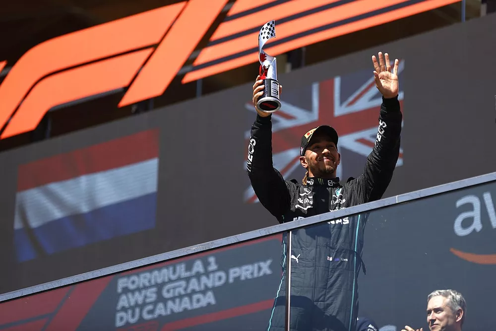 Lewis Hamilton, Mercedes-AMG , 3rd position, on podium