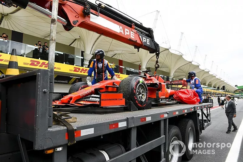 Monoplaza da&ntilde;ado de Sebastian Vettel, Ferrari SF90