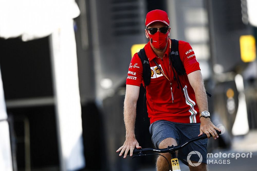 Sebastian Vettel, Ferrari on a bike