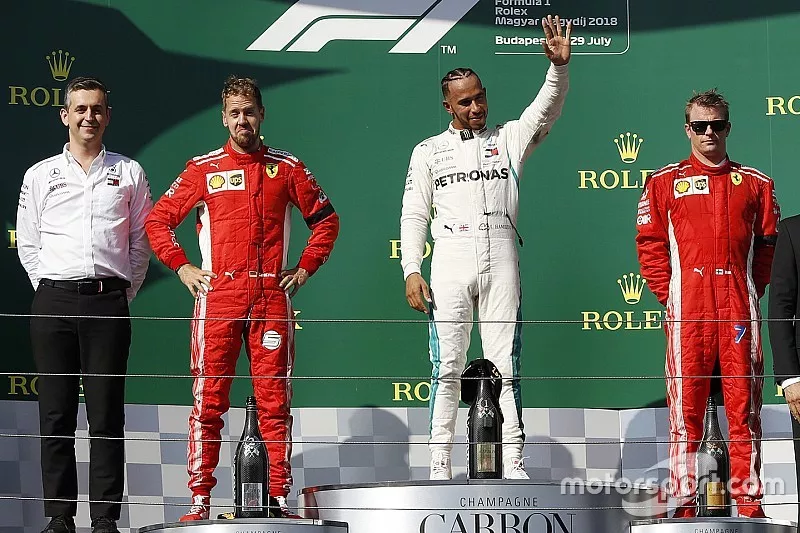 Lewis Hamilton, Mercedes AMG F1, Sebastian Vettel, Ferrari,Kimi Raikkonen, Ferrari