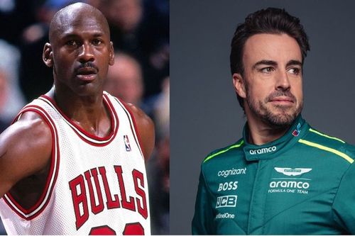 Alonso 'emula' a Michael Jordan en el anuncio de renovaci&oacute;n de Aston Martin
