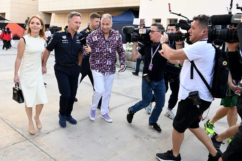Christian Horner, team principal Red Bull Racing, et Geri Halliwell
