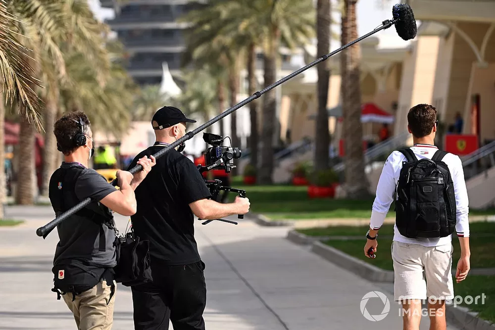 George Russell, Mercedes, is filmed
