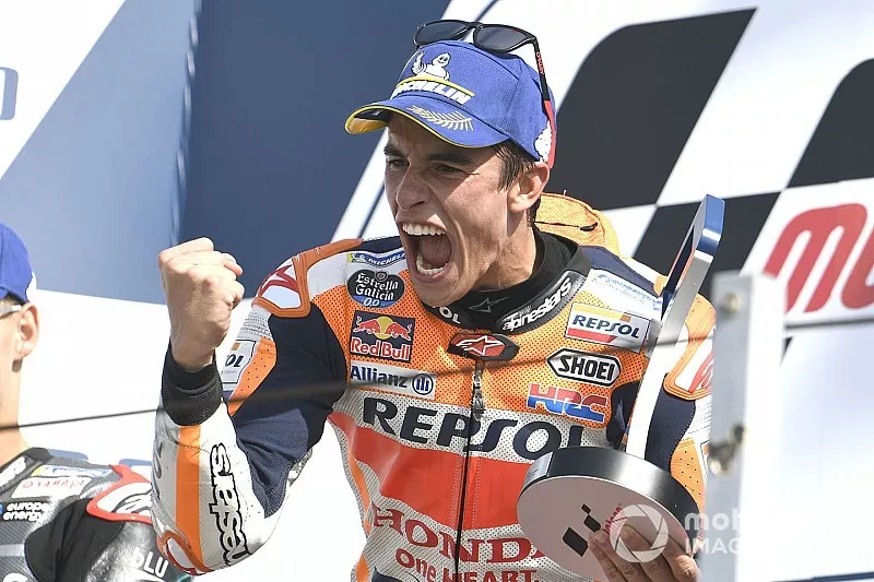 Podium : le vainqueur Marc Marquez, Repsol Honda Team