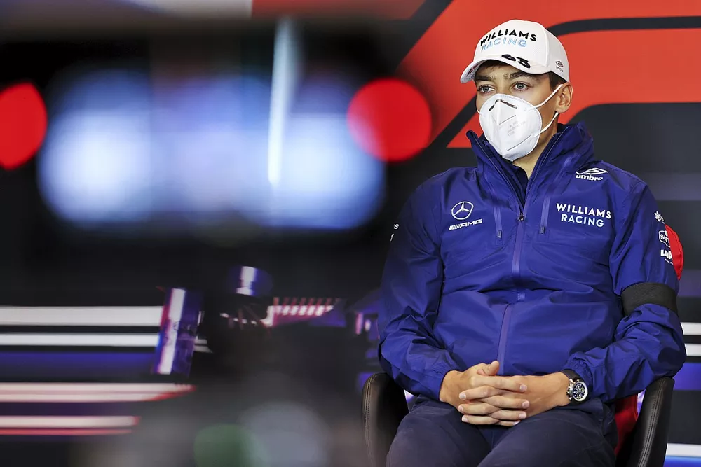 George Russell, Williams en la conferencia de prensa