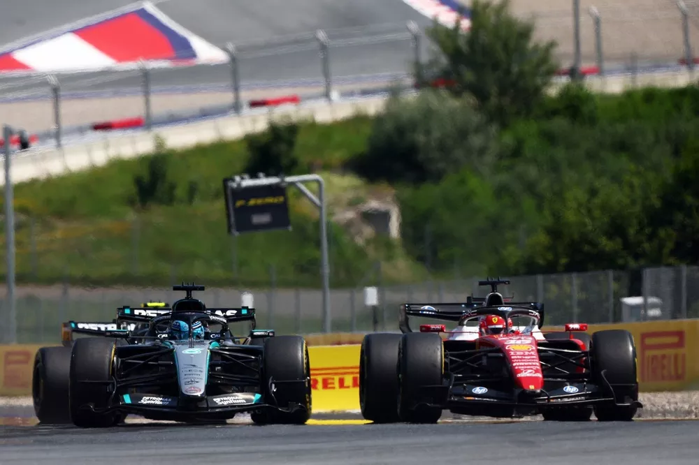 Charles Leclerc, Ferrari, George Russell, Mercedes