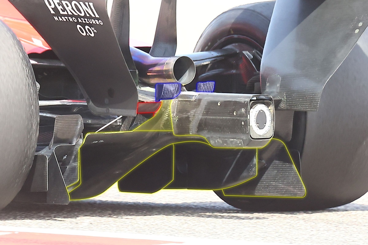 Técnica: el difusor de Ferrari se extiende e integra el soporte del alerón