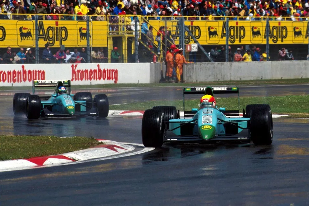 Mauricio Gugelmin, Leyton House CG911 leads team mate Ivan Capelli