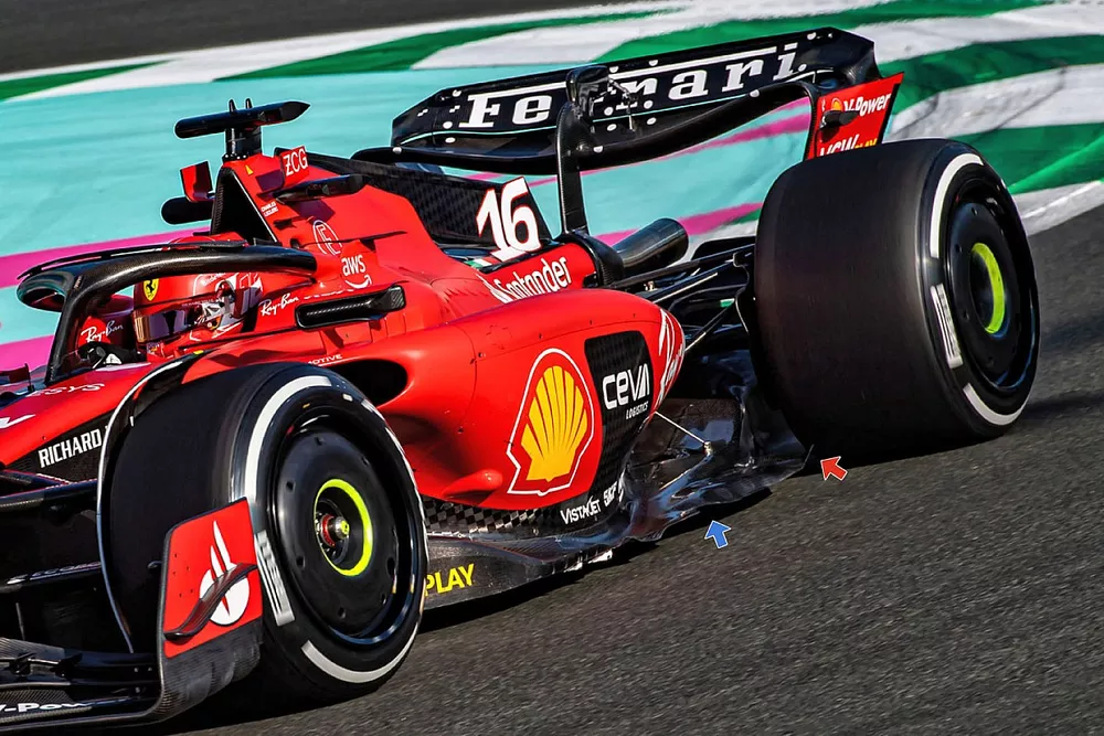 Nouveau bord du fond plat de la Ferrari SF-23
