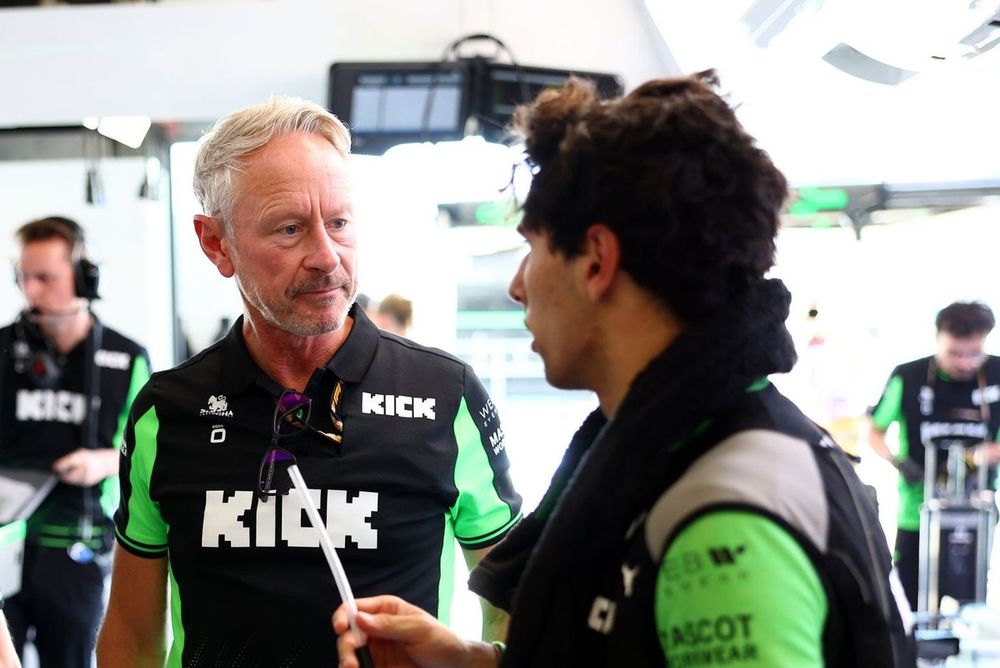 Mattia Binotto, COO and CTO of Stake F1 Team Kick Sauber Jonathan Wheatley, Team Principal of Stake F1 Team Kick Sauber, Gabriel Bortoleto, Kick Sauber