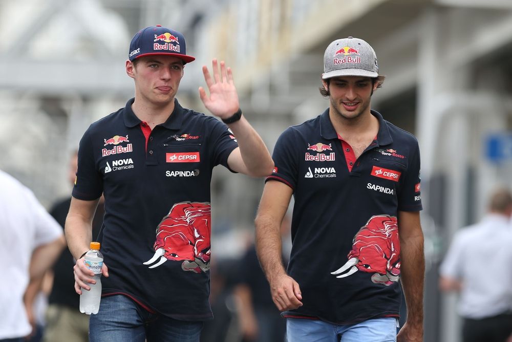 Max Verstappen, Scuderia Toro Rosso and Carlos Sainz, Scuderia Toro Rosso