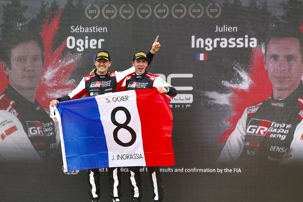 Champions S&eacute;bastien Ogier, Julien Ingrassia, Toyota Gazoo Racing WRT Toyota Yaris WRC