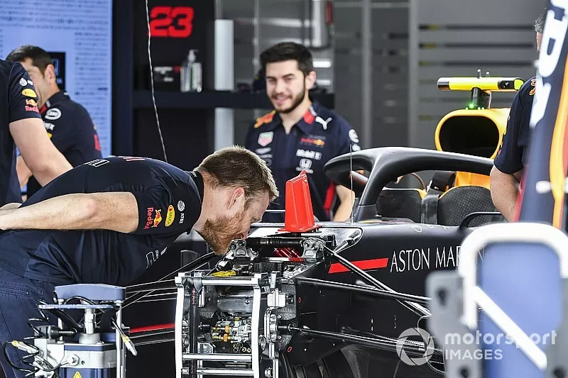 La suspension avant de la Red Bull Racing RB15 