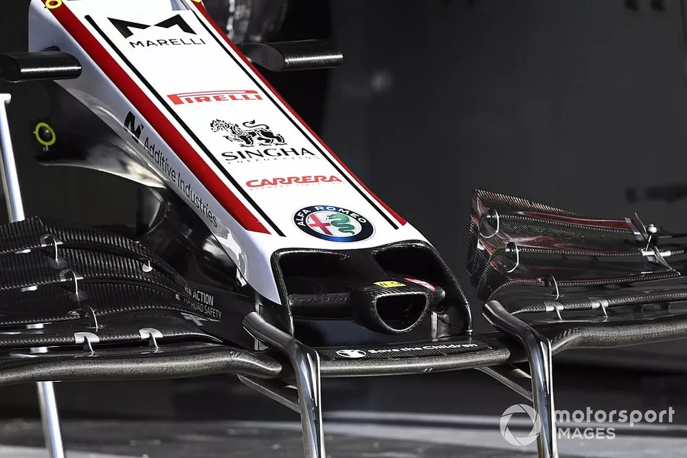 Alfa Romeo Racing C39, dettaglio dell'ala anteriore
