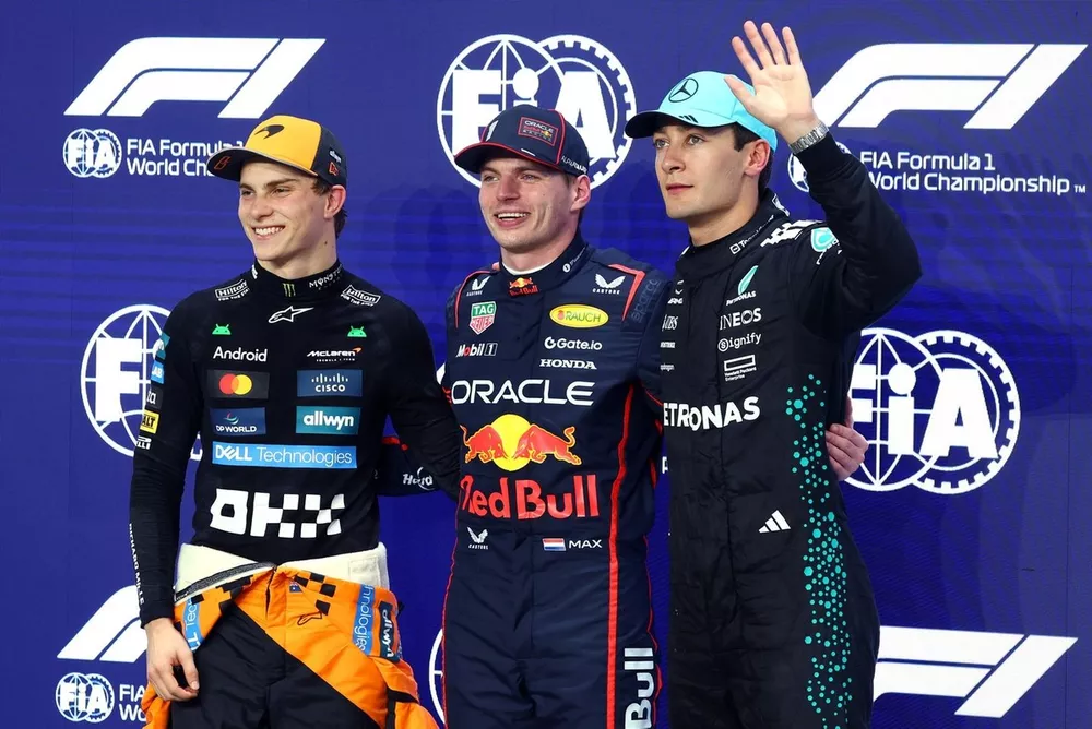 Oscar Piastri, McLaren, Max Verstappen, Red Bull Racing, George Russell, Mercedes