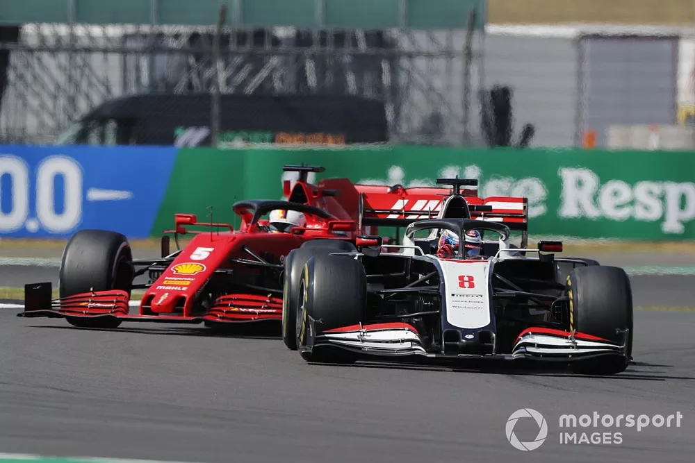 Romain Grosjean, Haas VF-20, Sebastian Vettel, Ferrari SF1000
