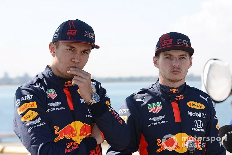 Alex Albon, Red Bull Racing et Max Verstappen, Red Bull Racing lors d'un &eacute;v&eacute;nement Red Bull &agrave; St Kilda