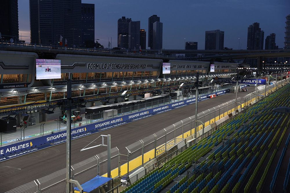 El pitlane del circuito Marina Bay de Singapur