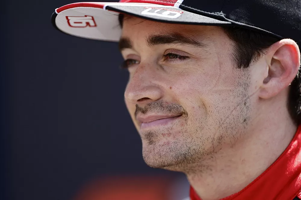 Sprint pole winner Charles Leclerc, Scuderia Ferrari