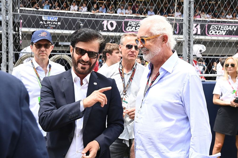 Mohammed bin Sulayem, President, FIA, Flavio Briatore on the grid